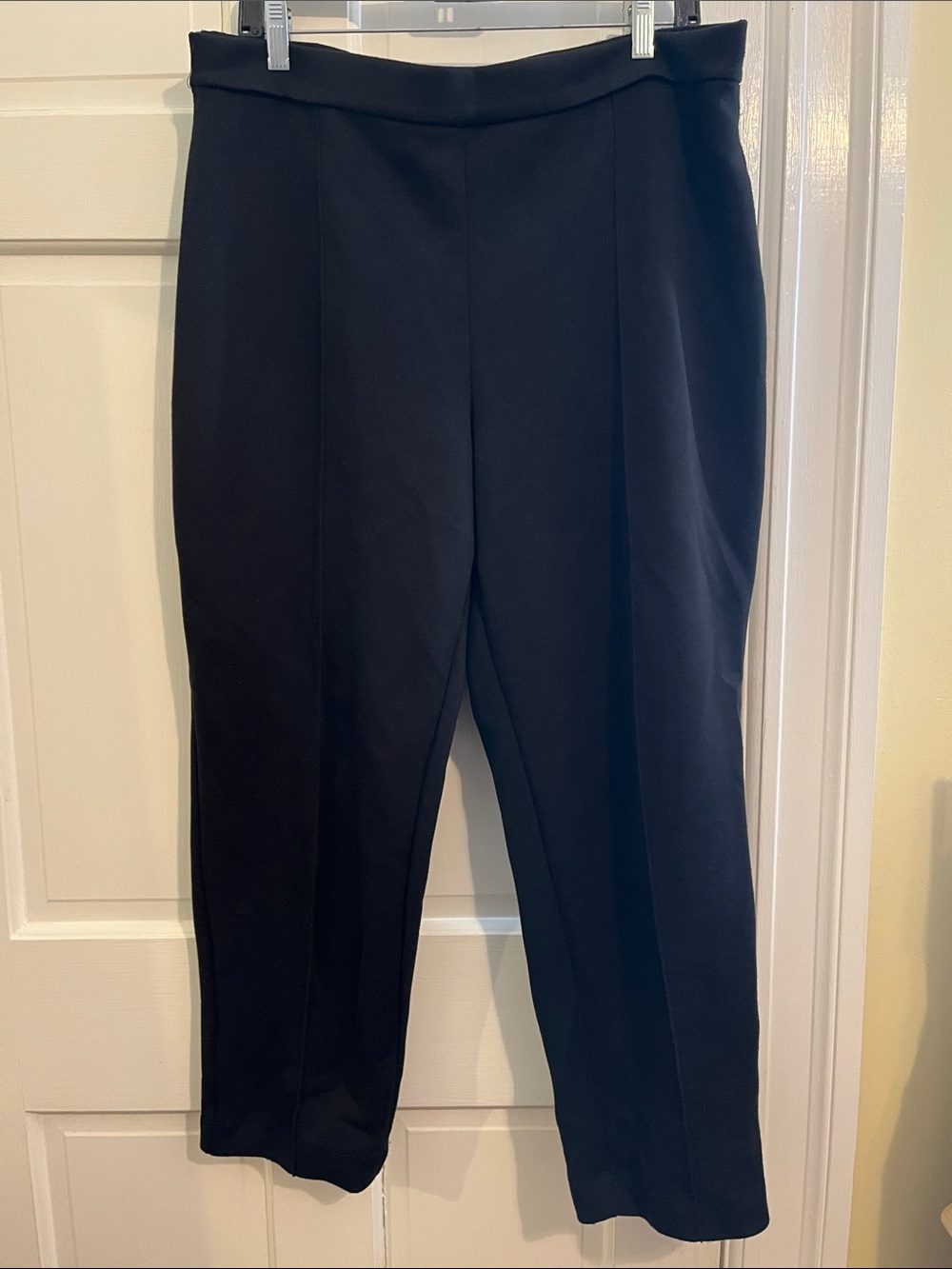 Elie Elie Tahari Black Scuba Knit Straight Leg Pleated Lounge Pants